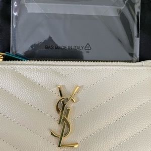 Saint Laurent monogram zippered card case